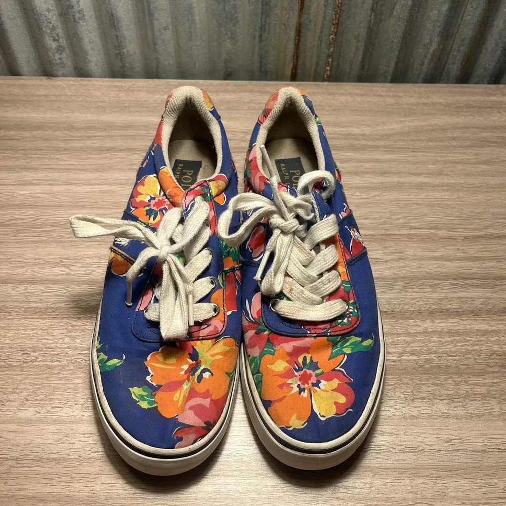 Polo Ralph‎ Lauren Women's Floral Sneakers Shoes US 4.5